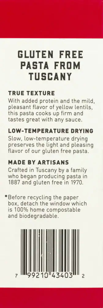 Rice and Lentil Penne Rigate