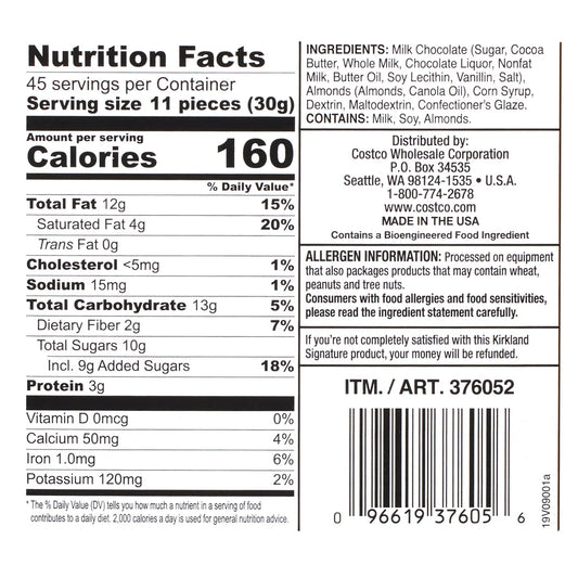 Kirkland Signature Milk Chocolate Covered Almonds, 48 oz