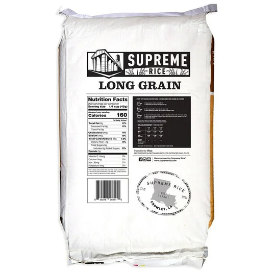 Supreme Rice Long Grain Rice, 25 lbs