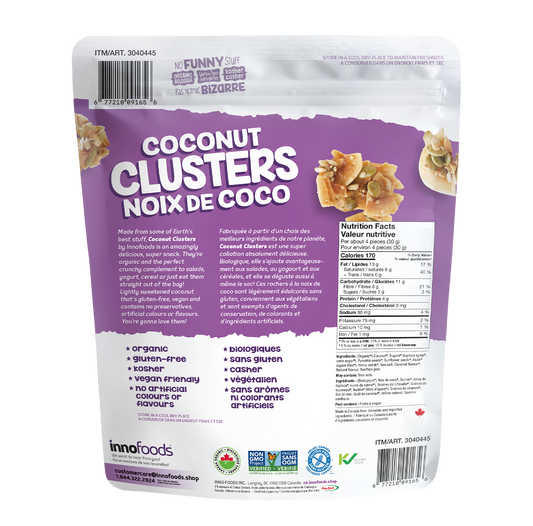 Inno Foods Coconut Clusters, 20 oz
