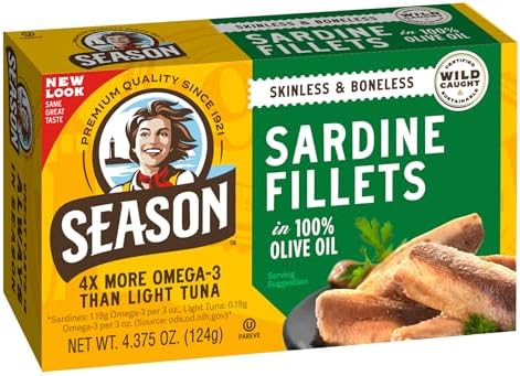 Season Skinless & Boneless Sardines In Olive Oil, 6 x 4.375 oz