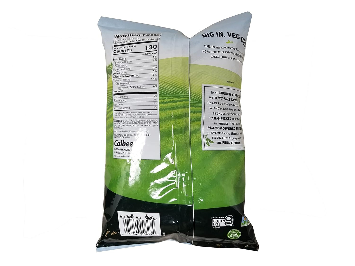 Calbee Harvest Snaps Baked Green Pea Snacks, Lightly Salted, 20 oz