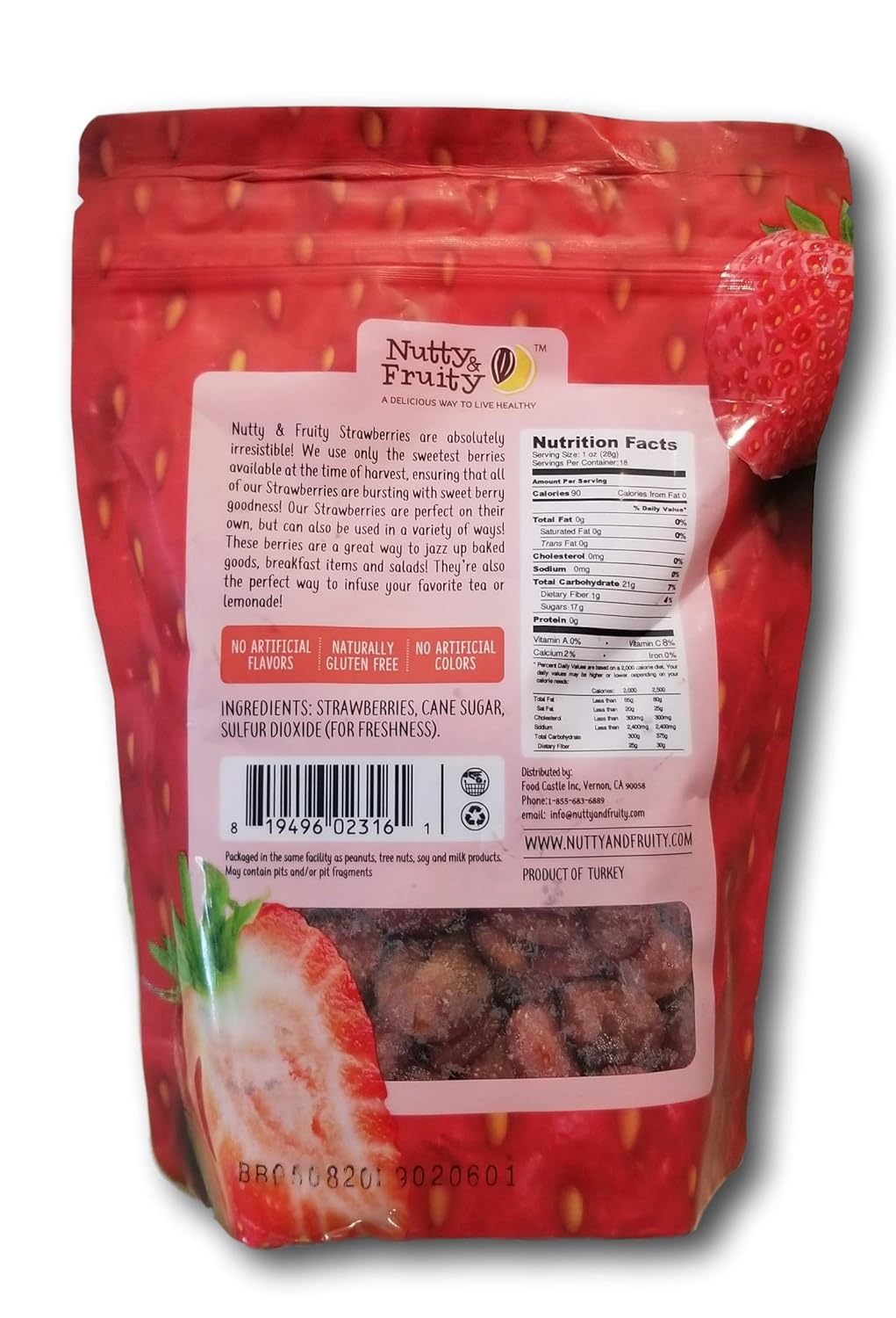 Nutty & Fruity Dried Strawberry, 18 oz