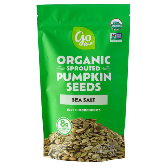 Go Raw Sprouted Organic Pumpkin Seeds with Sea Salt, 22 oz