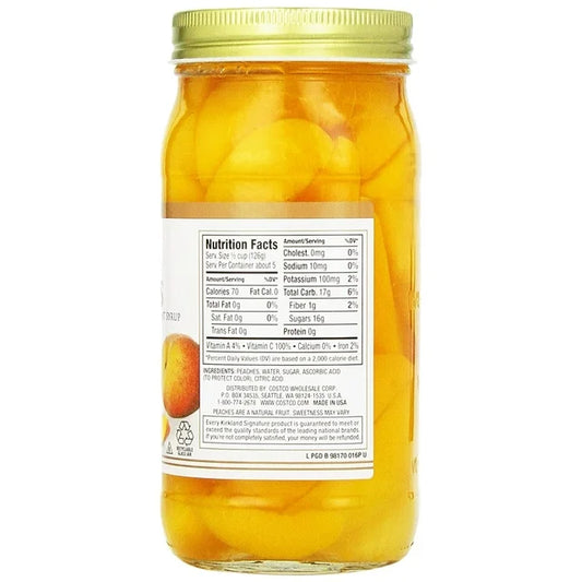 Kirkland Signature Sliced Peaches, 4 x 24 oz