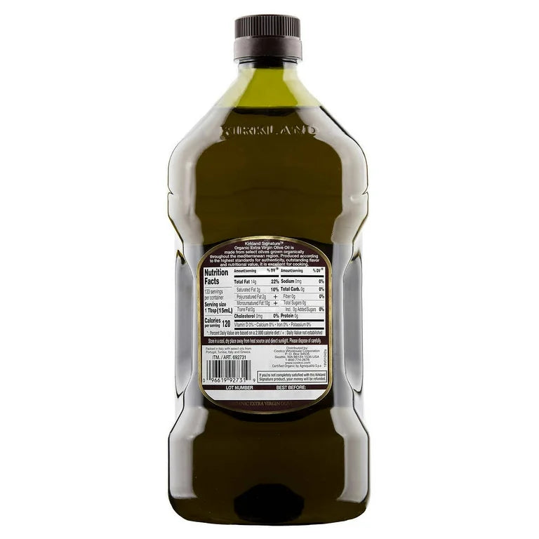 Kirkland Signature, Organic Extra Virgin Olive Oil, 2 L
