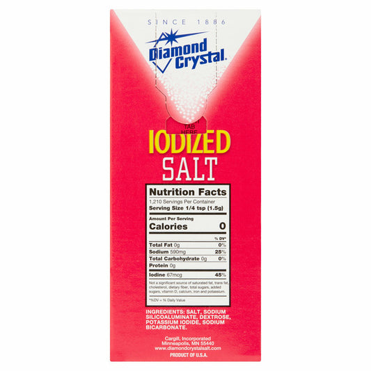 Diamond Crystal Iodized Salt, 4 lbs