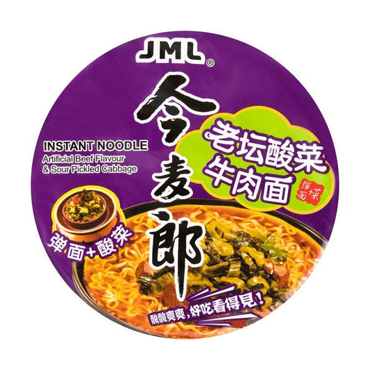 Jinmailan Beef With Sour Pickled Cabbage Instant Big Bowl Noodle