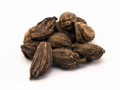 A pile of black cardamom pods dried