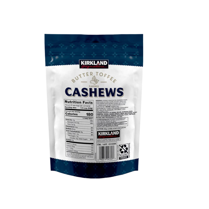 Kirkland Signature Butter Toffee Cashews, 24 oz