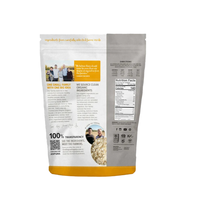 One Degree Organic Rolled Oats, 5 lbs