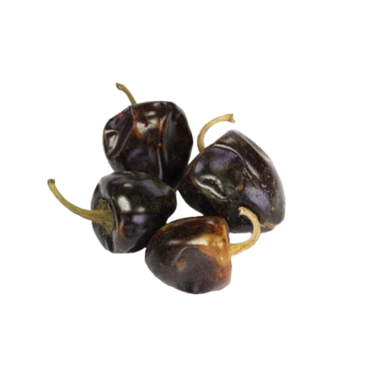 Dried whole black mexican chiles