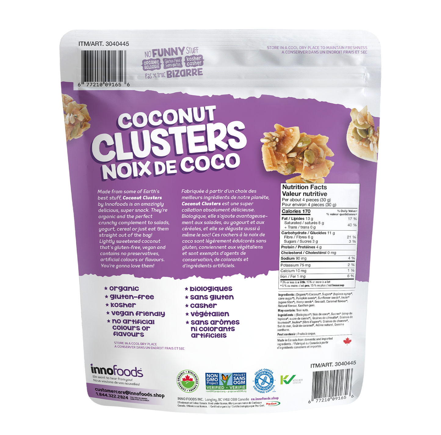 Inno Foods Coconut Clusters, 20 oz