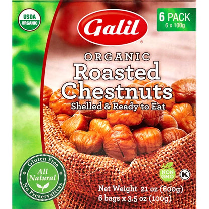 Galil Organic Roasted Chestnuts, 6 x 3.5 oz