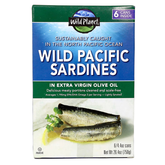Wild Planet Sardines In Extra Virgin Olive Oil, 6 X 4.4 oz