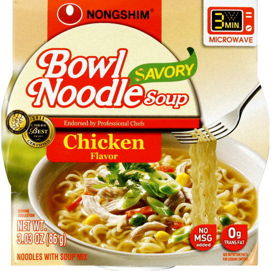 Nongshim Noodle Soup, Savory Bowl, Chicken Flavor