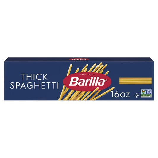 Barilla Thick Spaghetti - Non-GMO Pasta Made with Durum Wheat Semolina & Kosher