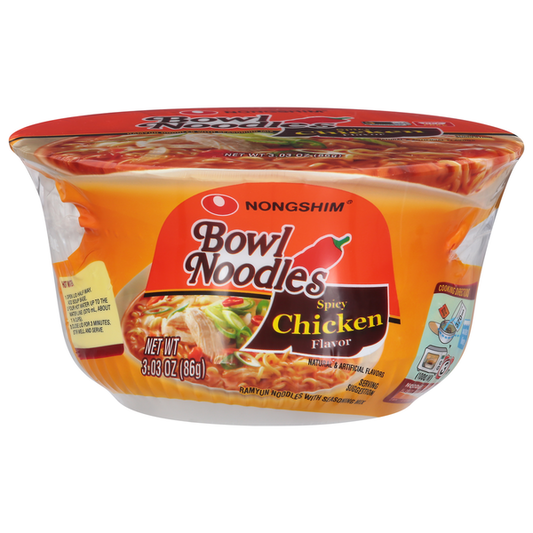 Nongshim Bowl Noodles, Spicy Chicken Flavor