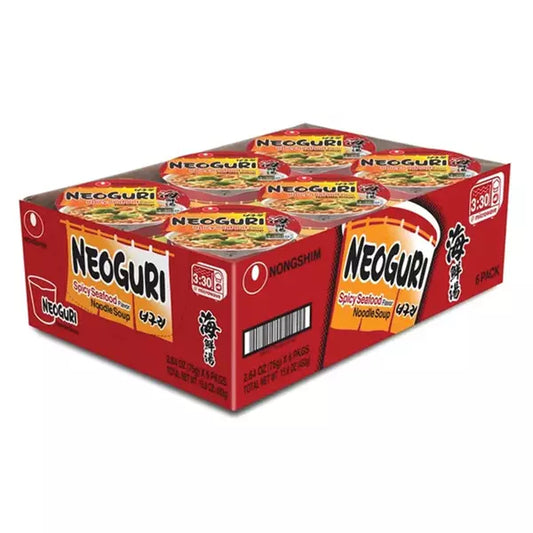 Nongshim Noodle Soup, Spicy Seafood Flavor, Neoguri, Packx