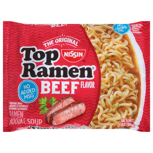 Nissin Top Ramen Beef Flavor Ramen Noodle Soup