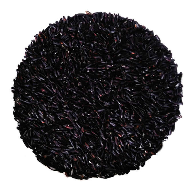 Deep black with hints of purple rice