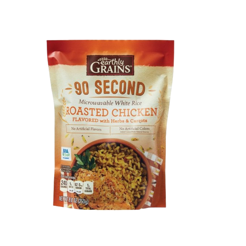 Earthly Grains Ready to Serve Roasted Chicken Flavored Rice with Herbs and Carrots 8.8 oz
