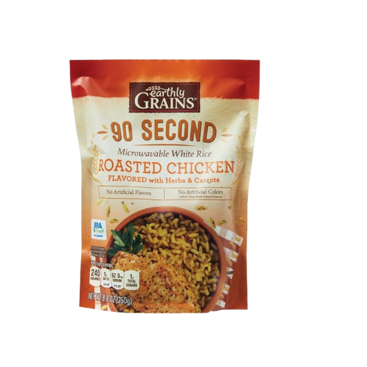 Earthly Grains Ready to Serve Roasted Chicken Flavored Rice with Herbs and Carrots 8.8 oz