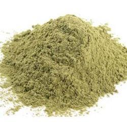 A green fine powder made from cardamom