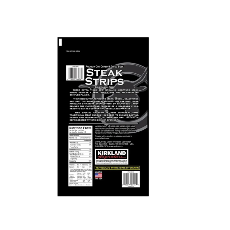 Kirkland Signature Extra Thick Cut Steak Strips, 12 oz