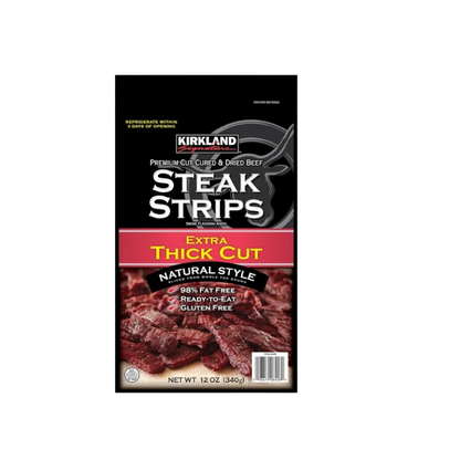 Kirkland Signature Extra Thick Cut Steak Strips, 12 oz