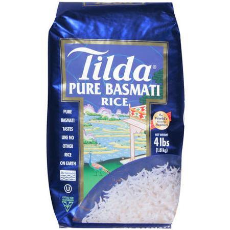 Basmati Rice packed in shiny blue package